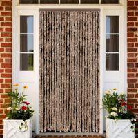 VidaXL Vliegengordijn 100x230 cm chenille beige en donkerbruin