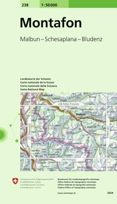 Wandelkaart - Topografische kaart 238 Montafon | Swisstopo