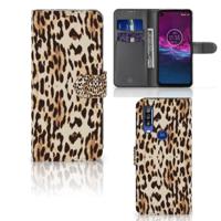 Motorola One Action | Telefoonhoesje | Met pasjeshouder | Leopard
