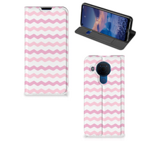 Nokia 5.4 Hoesje met Magneet Waves Roze - thumbnail