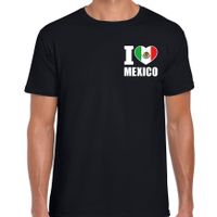 I love Mexico t-shirt zwart op borst voor heren - thumbnail
