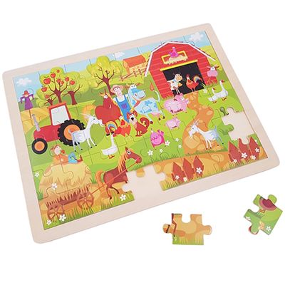 Playwood houten legpuzzel boerderij