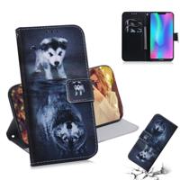 Wolf en hond patroon gekleurde tekening horizontale Flip lederen case voor Huawei Honor quater met houder & card slots & portemonnee