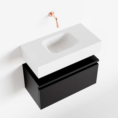 Toiletmeubel Mondiaz Andor | 60 cm | Meubelkleur Urban | Lex vrijhangend wastafel Talc Midden | Zonder kraangat