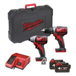 Milwaukee M18 BPP2D-402C Powerpack accu combiset 2-delig 18V 4.0Ah Li-Ion M18 in koffer - 4933447126
