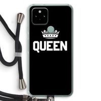 Queen zwart: Pixel 5 Transparant Hoesje met koord