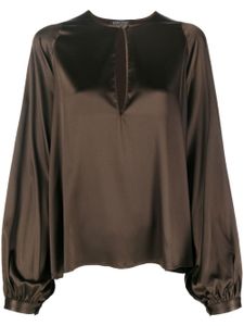 Gianluca Capannolo blouse en soie à manches longues - Marron