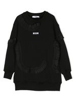 MSGM Kids sweat à détails plissés - Noir