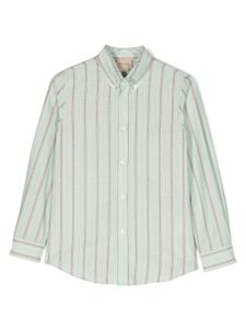 Gucci Kids chemise rayée à manches longues - Vert