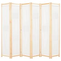 Kamerscherm met 6 panelen 240x170x4 cm stof crème