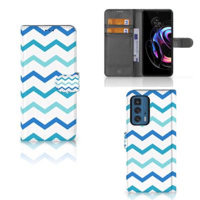 Motorola Edge 20 Pro | Telefoon Hoesje | Zigzag Blauw