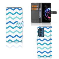 Motorola Edge 20 Pro | Telefoon Hoesje | Zigzag Blauw