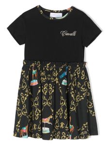 Roberto Cavalli Junior robe en coton à imprimé graphique - Noir