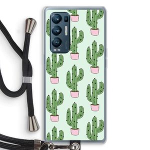 Cactus Lover: Oppo Find X3 Neo Transparant Hoesje met koord