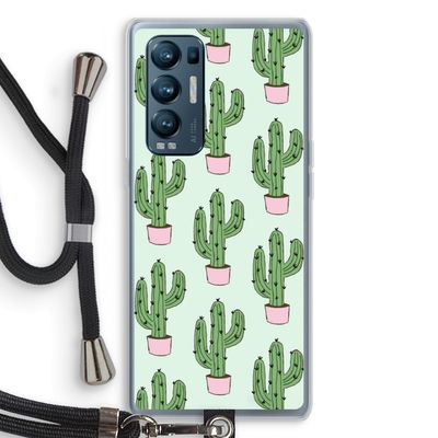 Cactus Lover: Oppo Find X3 Neo Transparant Hoesje met koord