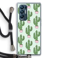 Cactus Lover: Oppo Find X3 Neo Transparant Hoesje met koord
