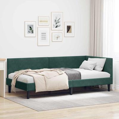 Hoekbedframe Anders met hoofdeinde Donkergroen 100 x 200 cm