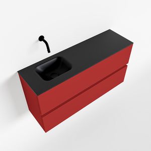 Toiletmeubel Mondiaz Ada | 100 cm | Meubelkleur Fire | Lex wastafel Urban Links | Zonder kraangat