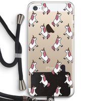 Eenhoorns overal: iPhone 5 / 5S / SE Transparant Hoesje met koord