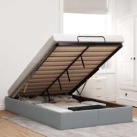 Bedframe zonder matras 120x190 cm stof lichtgrijs