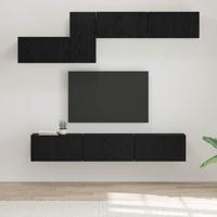 Tv-meubelset 7 pcs Zwart eiken 60 x 30 x 30 cm Bewerkt hout