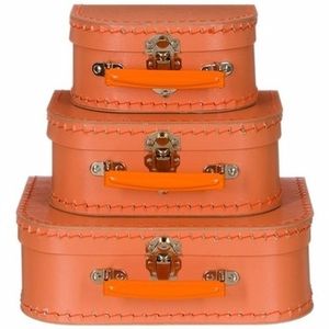 Kraamkado koffertje oranje 25 cm   -