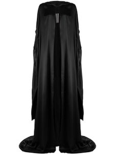 Rick Owens robe satiné à capuche - Noir