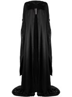 Rick Owens robe satiné à capuche - Noir