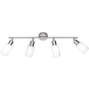 LED Plafondspot - Trion Smast - E14 Fitting - 4-lichts - Rechthoek - Mat Nikkel - Aluminium