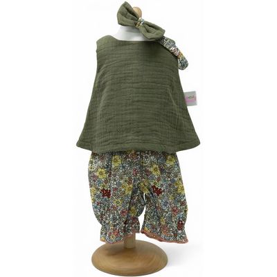Toizz Babypop Tuniek Meisjes 29/32 Cm Polyester Groen 3-delig Toizz Babypop Tuniek Meisjes 29/32 Cm Polyester Groen 3-delig