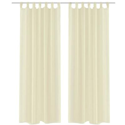 VidaXL Gordijnen 2 st doorschijnend 140x225 cm crème
