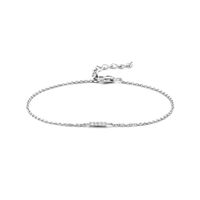 Armband Balkje zilver-zirconia wit 1,3 mm 16-19 cm