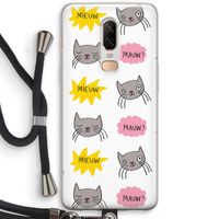Meow: OnePlus 6 Transparant Hoesje met koord