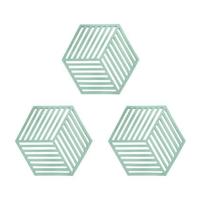 Krumble Pannenonderzetter Hexagon - Groen - Set van 3