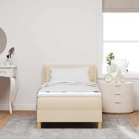 Boxspringbed met matras met hoofdeinde Crème 90 x 190 cm Stof
