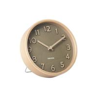 Karlsson - Table clock Pure wood grain moss green