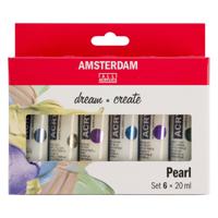 Bruynzeel Amsterdam standard series acrylverf parelmoer set 20ml, 6dlg.