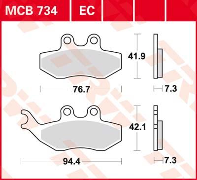 TRW Remblokken, en remschoenen voor de moto, MCB734 Allround organisch