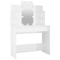 vidaXL Kaptafel met LED-verlichting 96x40x142 cm hoogglans wit - thumbnail