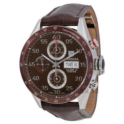 Horlogeband Tag Heuer CV2A12.FC / FC6236 Leder Bruin 22mm