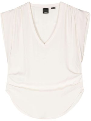 PINKO blouse froncée à design sans manches - Tons neutres