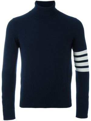 Thom Browne pull rayé à col roulé - Bleu