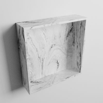 MONDIAZ EASY Nis 29,5x29,5cm in solid surface kleur Glace. 1 vak geschikt voor in- of opbouw
