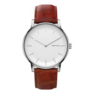 ARTUUR Cedar - Polshorloge - Bruin Croco