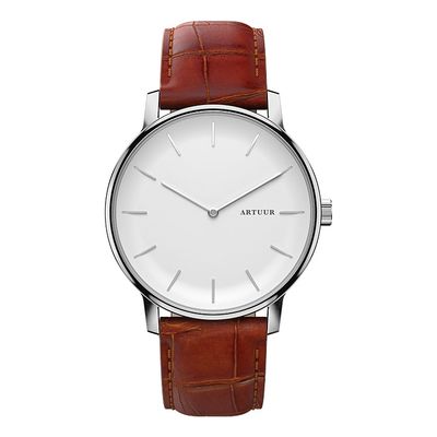 ARTUUR Cedar - Polshorloge - Bruin Croco