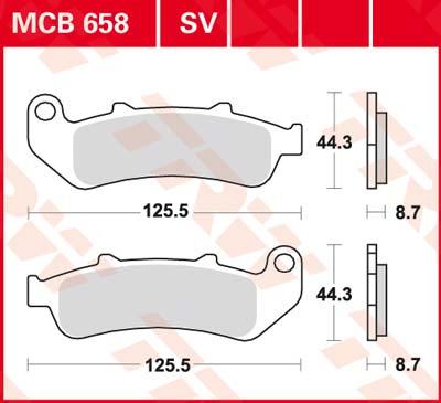 TRW Remblokken, en remschoenen voor de moto, MCB658SV Sinter street