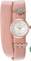 Horlogeband Fossil ES4002 Onderliggend Leder Roze 13mm