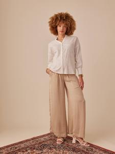 Soepele zwangerschapsbroek palazzo-stijl ENVIE DE FRAISE zandbeige