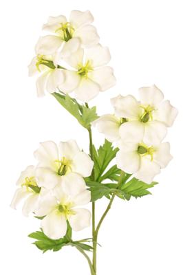 Geranium ooievaarsbek wit/geel kunstbloem zijde nepbloem - Driesprong collection