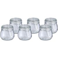 Weckpot/inmaakpot Alfie - 6x - 500 ml - glas - beugelsluiting - D11 x H11 cm